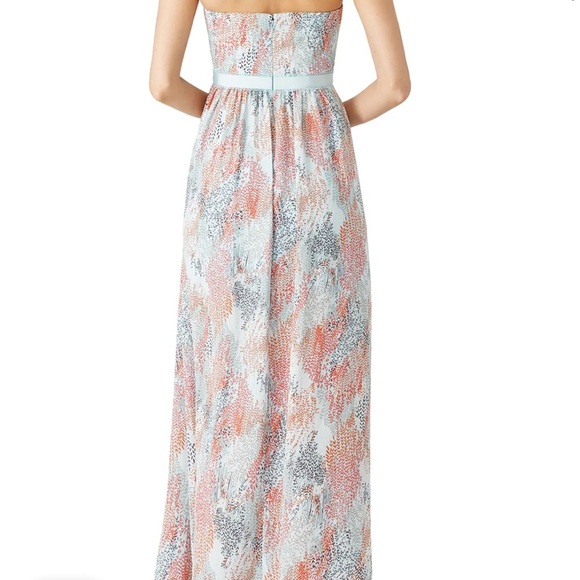 BCBGMAXAZRIA Printed Blue Amber Gown Dress Strapless Sundress Size 6 - Picture 3 of 13
